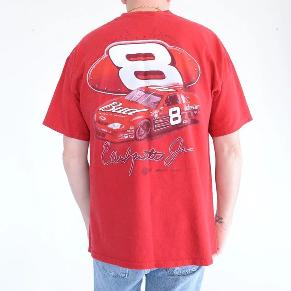 VTG Winners Circle Red Y2K Dale Earnhardt Jr Driver of the Budweiser Chevy  Tee - Picture 3 of 11
